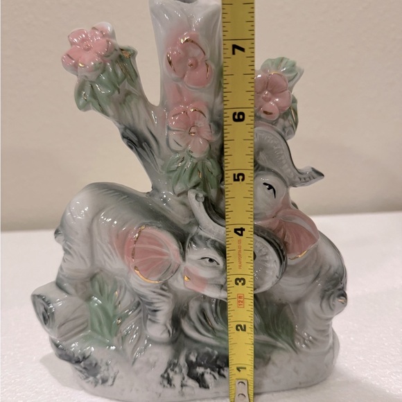 Vintage Ceramic Feng Shui Hand Painted Elephant Vase 8 Inches Fantastic … - Picture 8 of 10